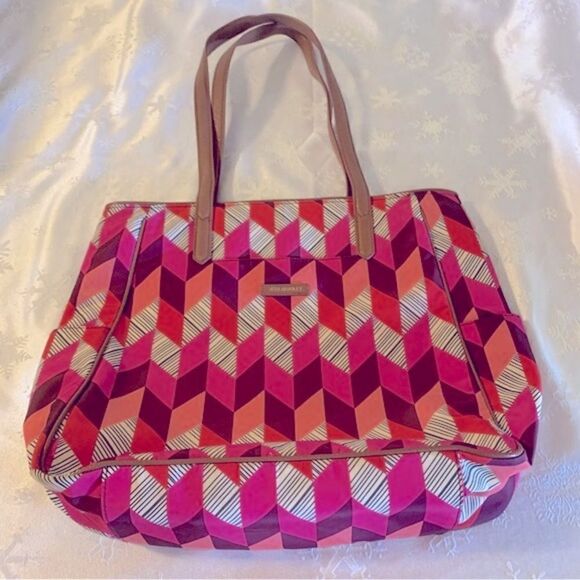 Vera Bradley Shoulder Bag Handbag Shopper Bohemian Chevron XL Gorgeous - Picture 2 of 9